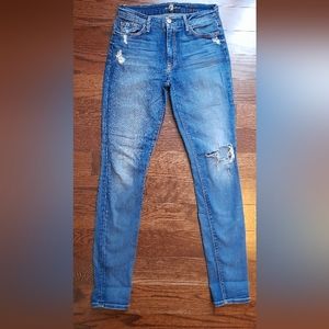 7 for all mankind high waist skinny size 28